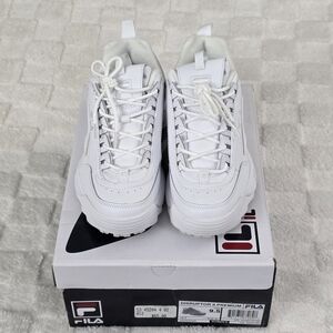 Fila Disruptor II Premium Shoes Triple White Women’s Size 9.5